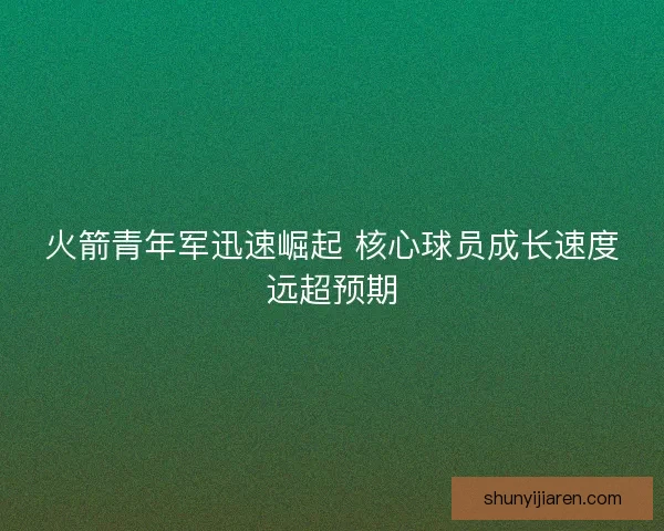 火箭青年军迅速崛起 核心球员成长速度远超预期